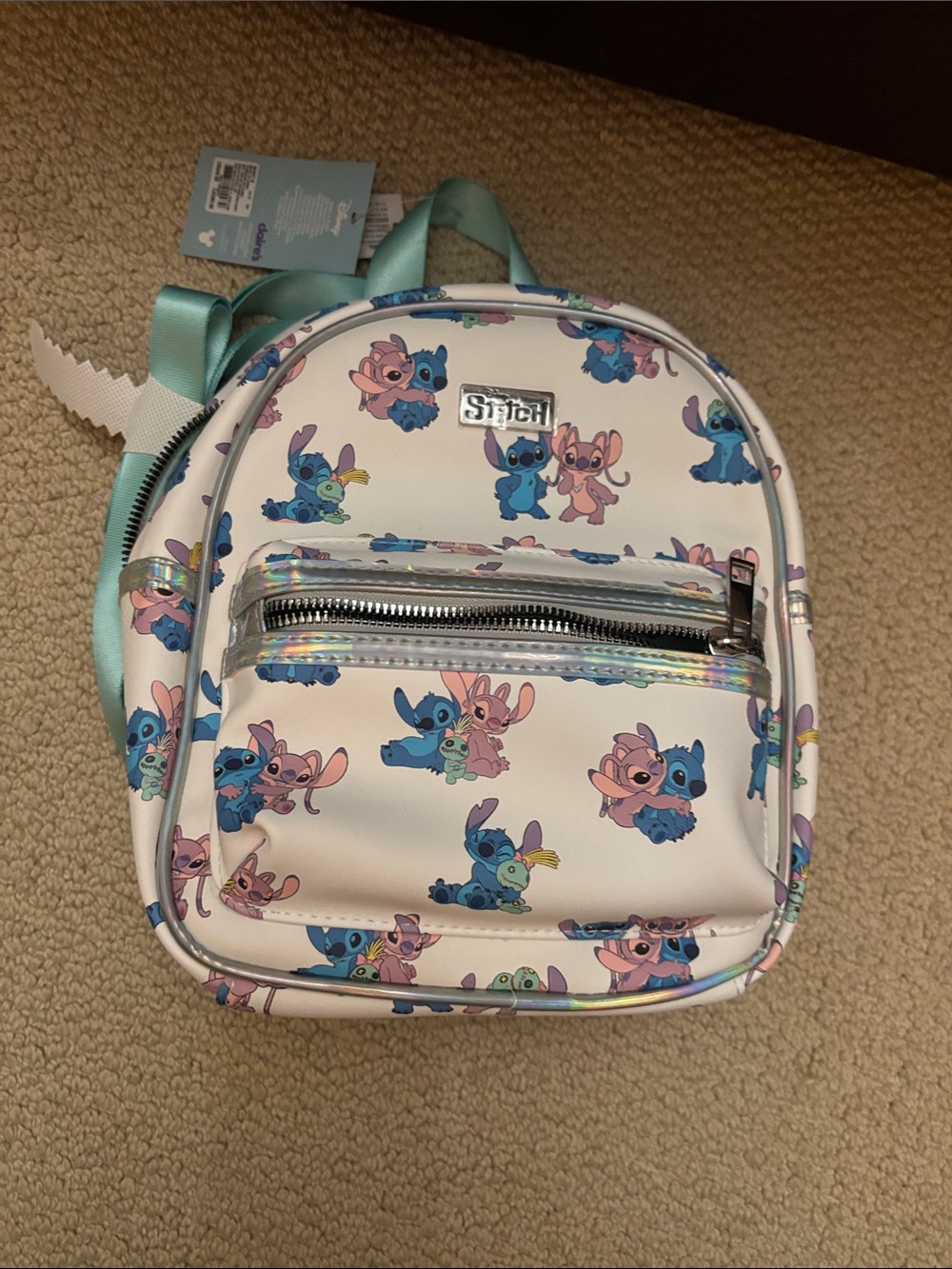 Lilo and stitch Mini Backpack - Pastel Blue & Pink Print